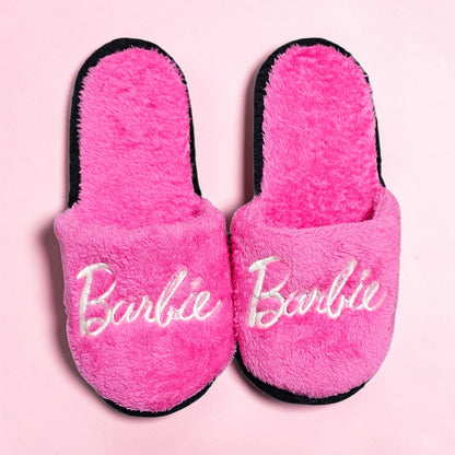 Pantuflas de Barbie Color Rosa de Peluche Slippers de Descanso