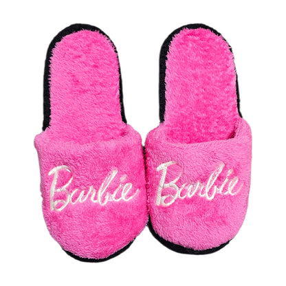 Pantuflas de Barbie Color Rosa de Peluche Slippers de Descanso
