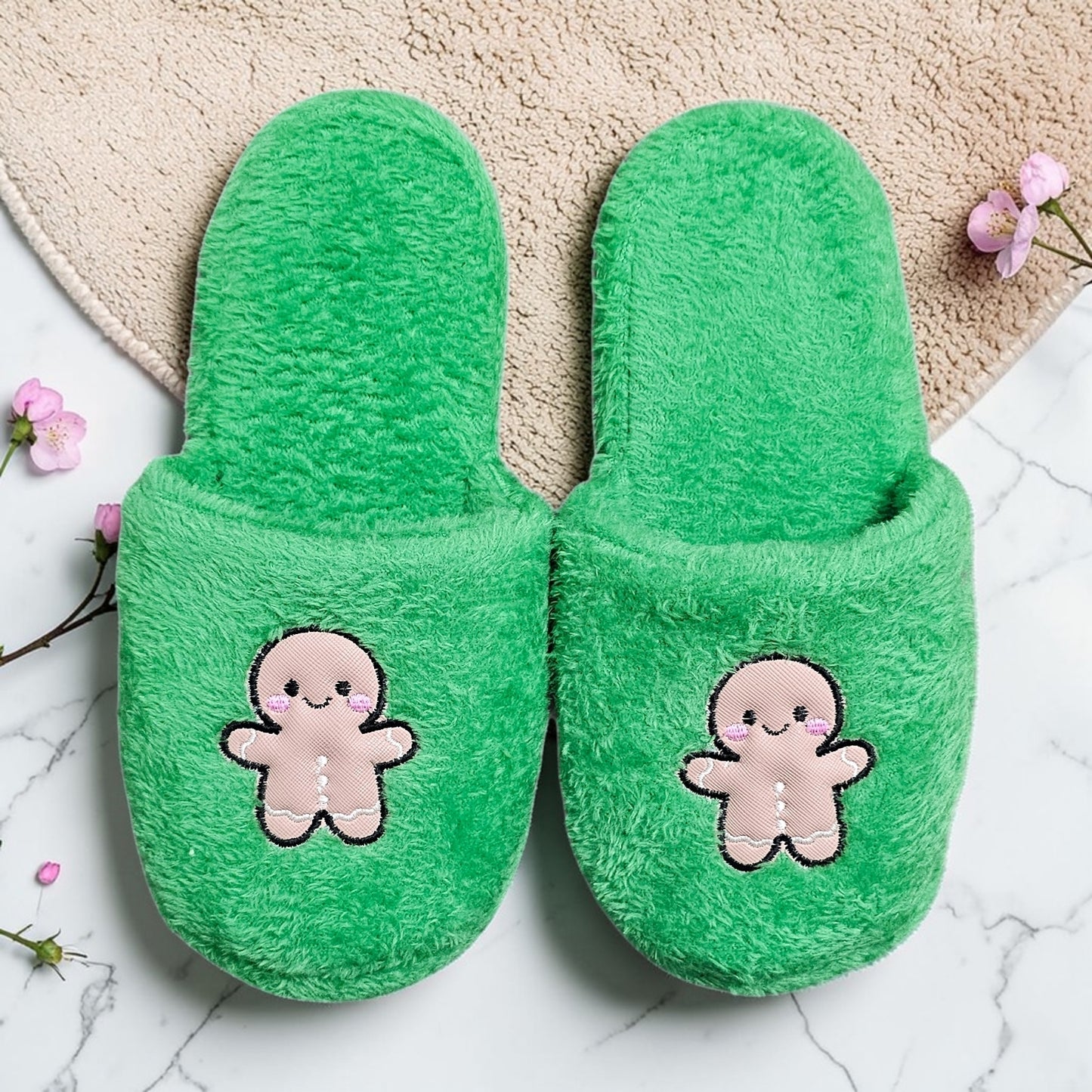 Pantuflas de Peluche Navideñas Gengibre