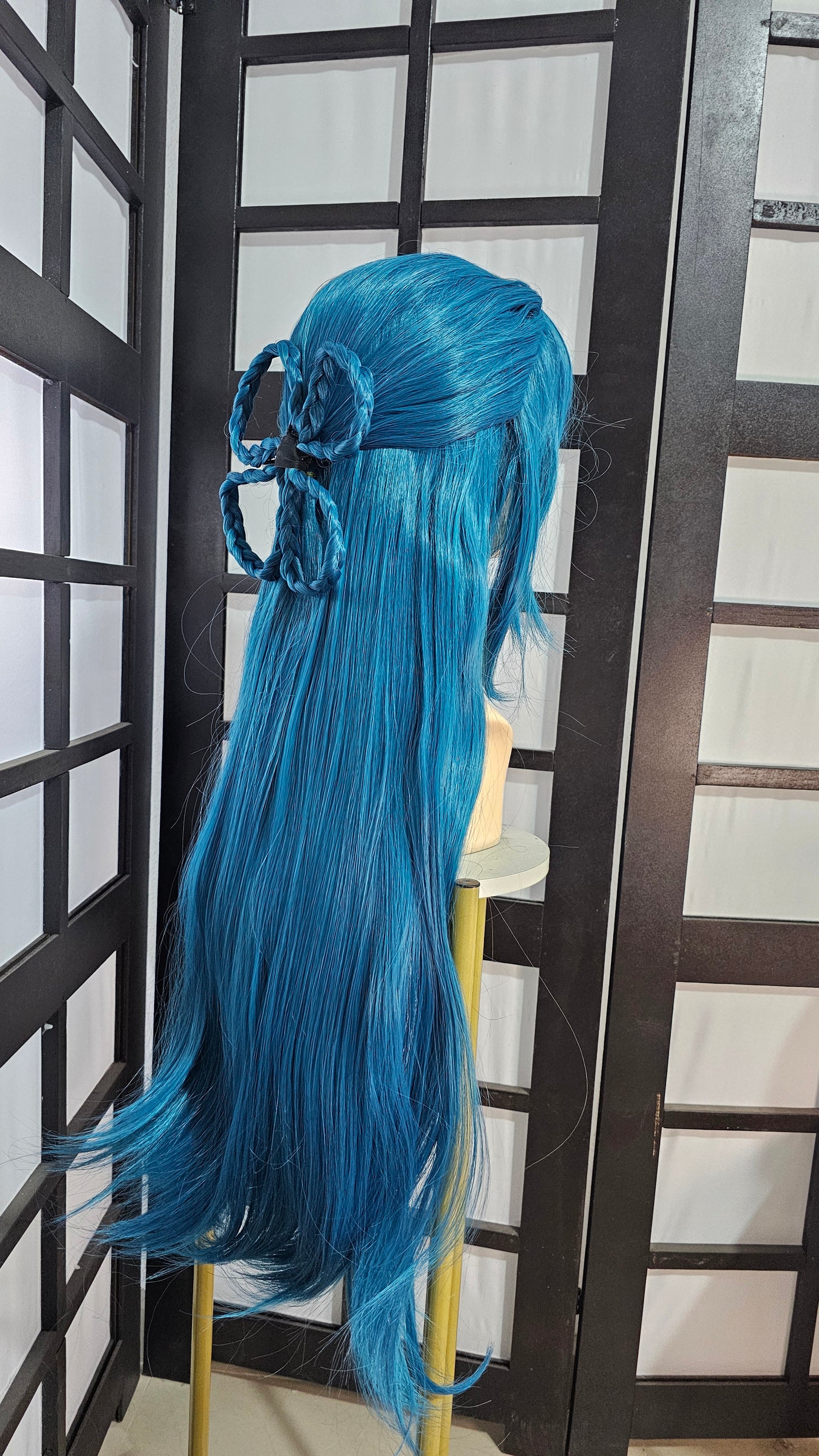 Peluca Multitono Verde y Azul Larga Lisa Himari Azuma Cosplay