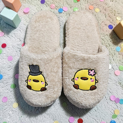 Pantuflas de Peluche Pareja de Pollos