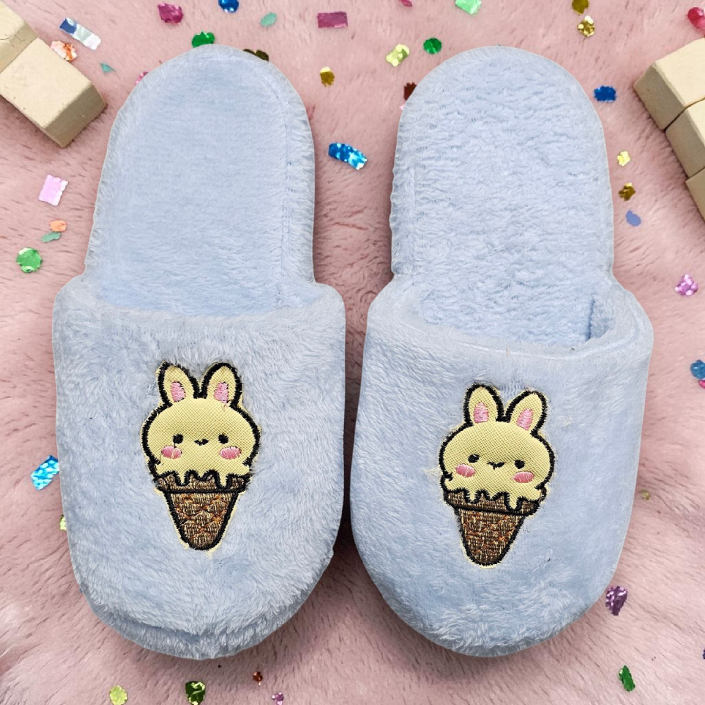Pantuflas de Peluche Bunny Ice Cream
