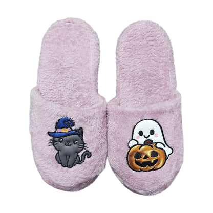 Pantuflas Tematica de Halloween Fantasma y Gato