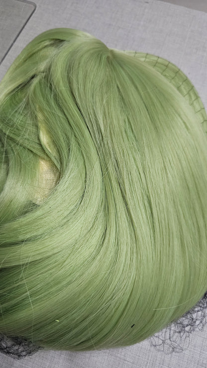 Peluca JOY Verde Amarillo Neon Claro Larga Lisa con Fleco L.72