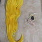 Peluca Amarillo Total Cabello Liso Largo Fibra Sintetica con Fleco