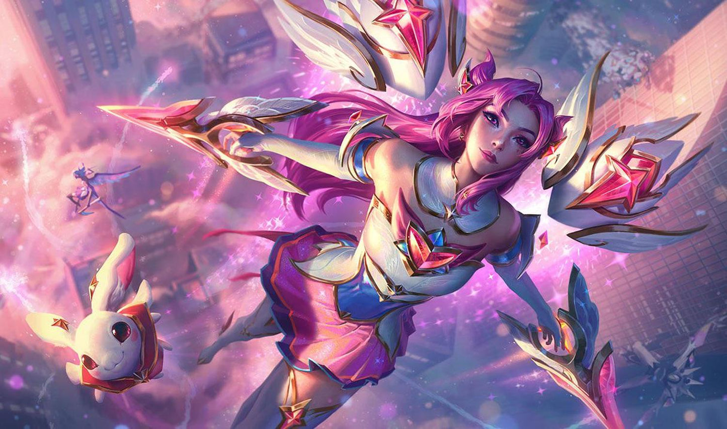 Peluca Rosa Larga Kaisa Cosplay LoL Star Guardian