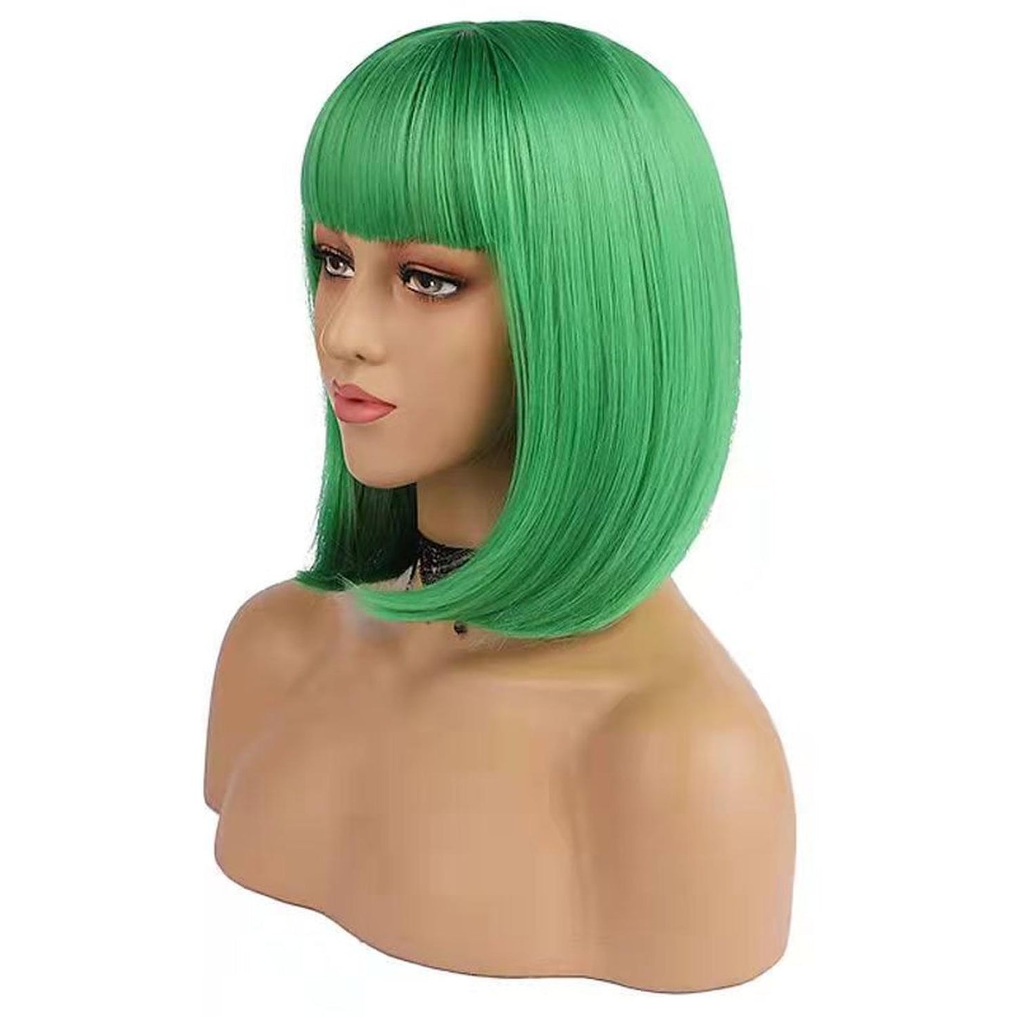 Peluca Verde Esmeralda Agua Corta Bob para Cosplay