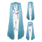 Peluca Azul Aqua Coletas de Clip Larga Cosplay