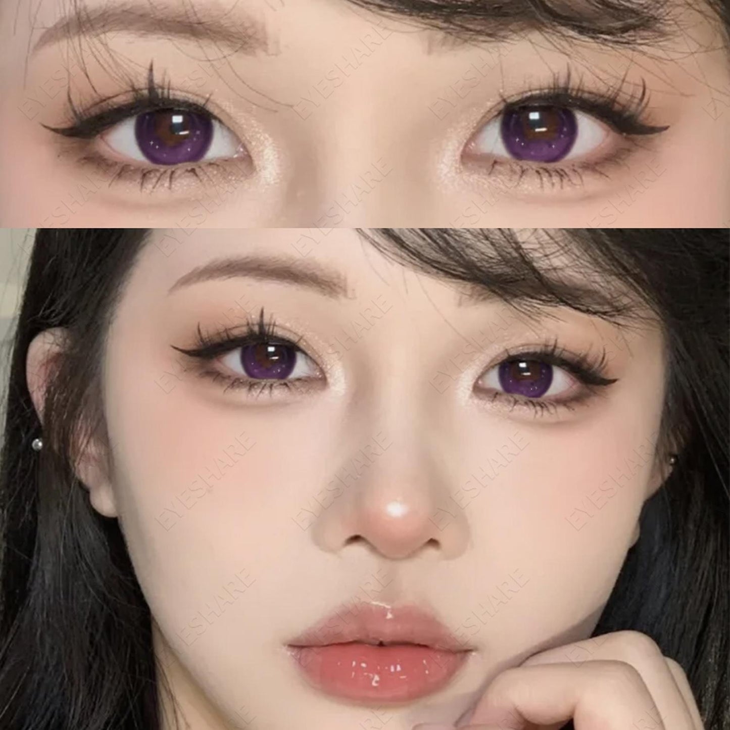 Lentes de Contacto Morado Violeta con Destellos Brillosos