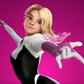 Peluca Rubio y Rosa Fuscia Degradado Corta Spider Gwen Disfraz