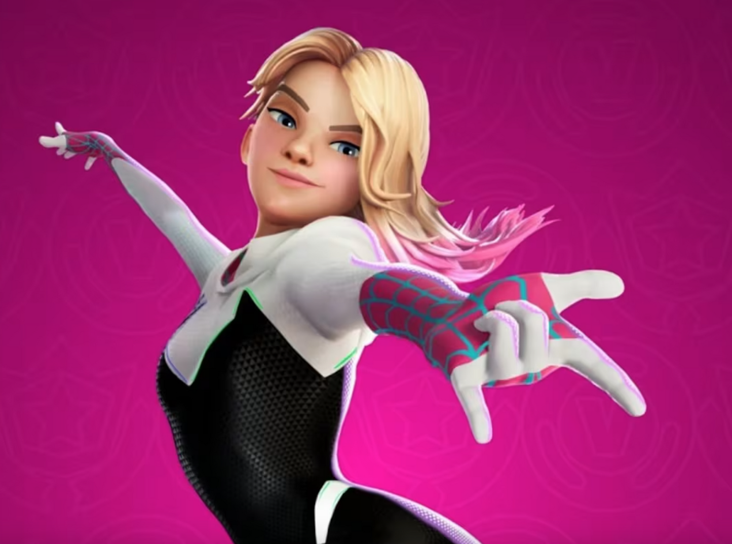 Peluca Rubio y Rosa Fuscia Degradado Corta Spider Gwen Disfraz