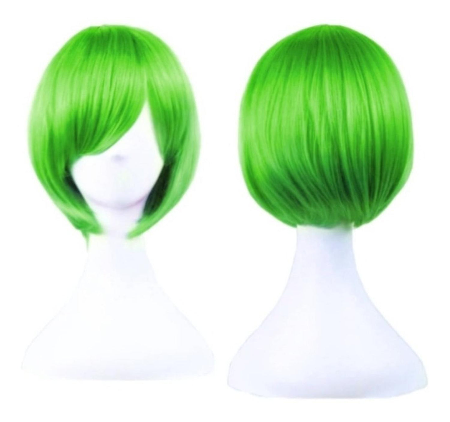 Peluca Verde Limon Corta Sintetica Para Cosplay