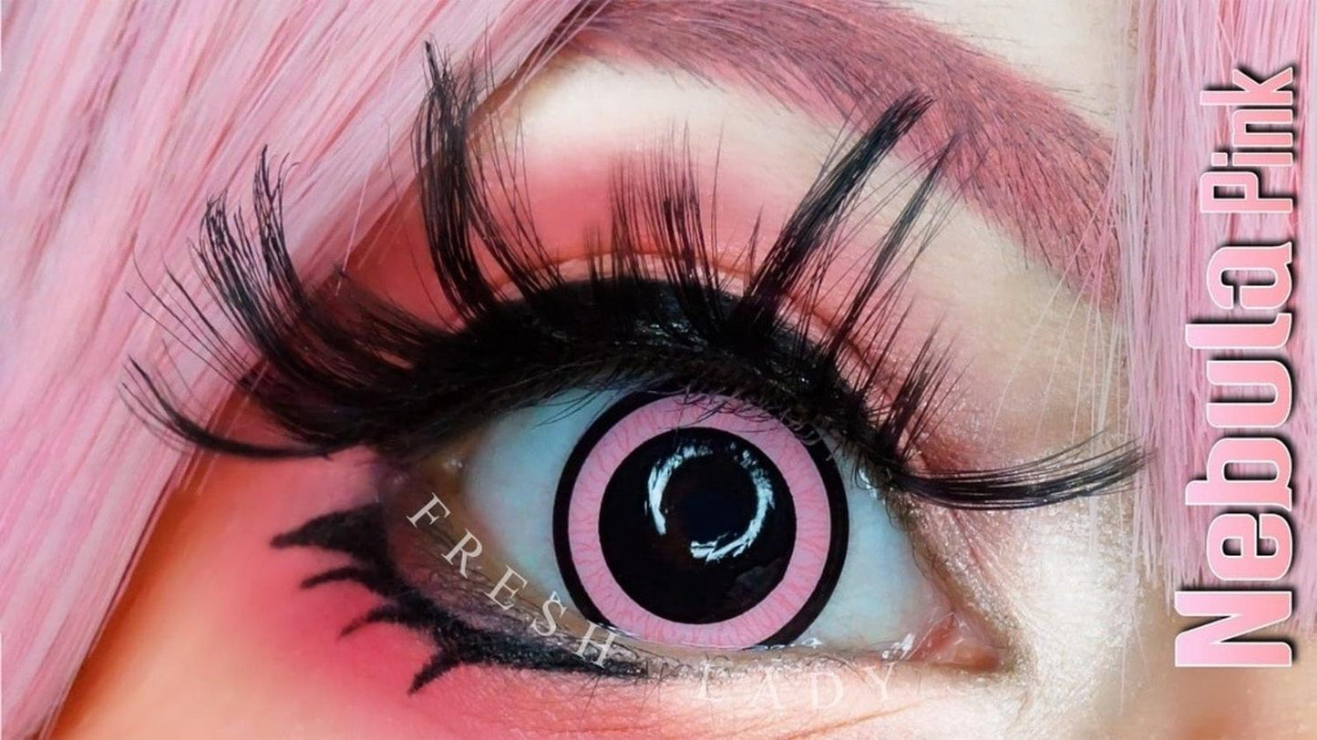 Lentes De Contacto Pupila Grande Rosa Nebula Pink Cosplay