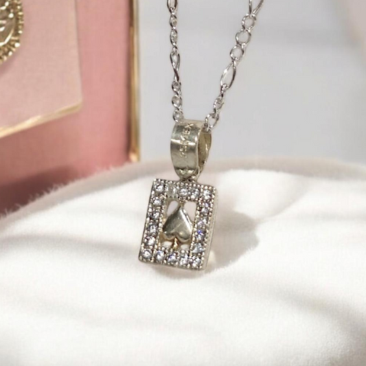 Collar Carta As de Picas Pocker con Zirconias Plata 925