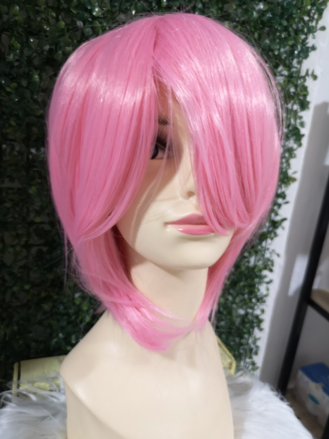 Peluca Rosa Vivo Coletas de Clip Larga Cosplay