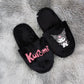 Pantuflas Tematica de Kuromi Negro y Rosa moda Geek