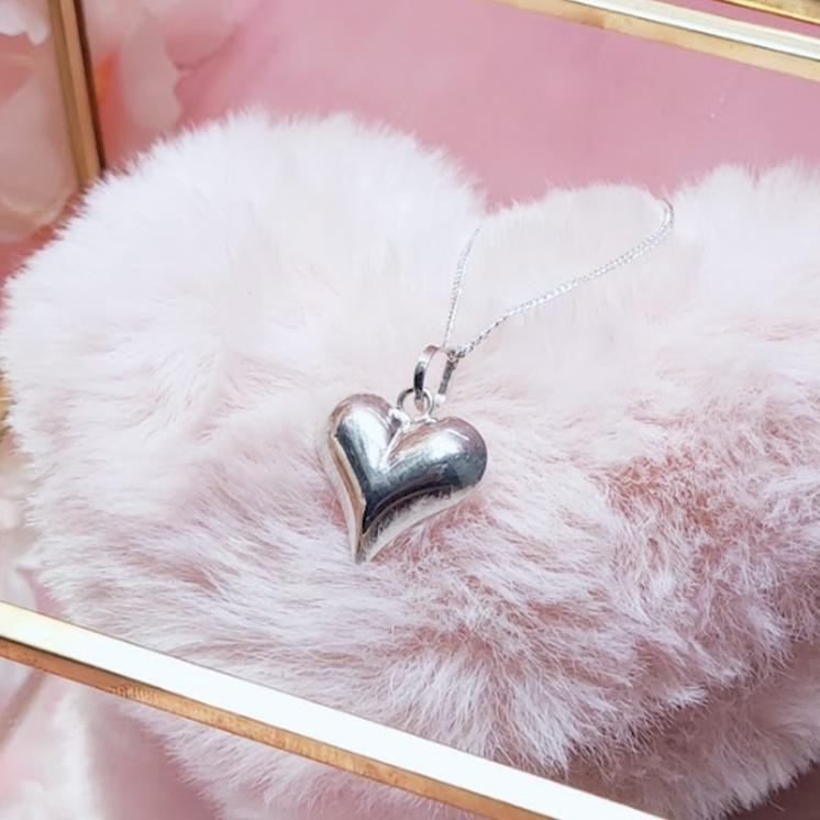 Collar con Dije de Corazón en 3D Aesthetic Plata 925