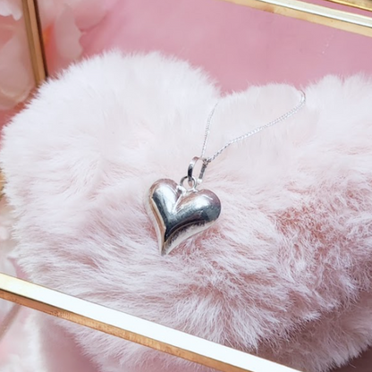 Collar con Dije de Corazón en 3D Aesthetic Plata 925