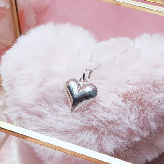 Collar con Dije de Corazón en 3D Aesthetic Plata 925