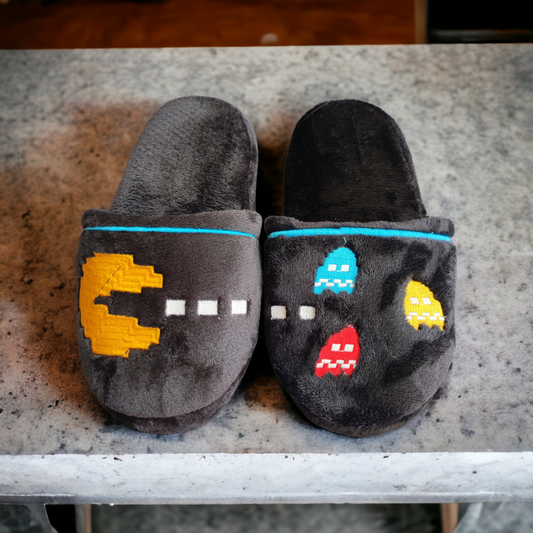 Pantuflas Color Negro de Pacman Videojuegos Geek