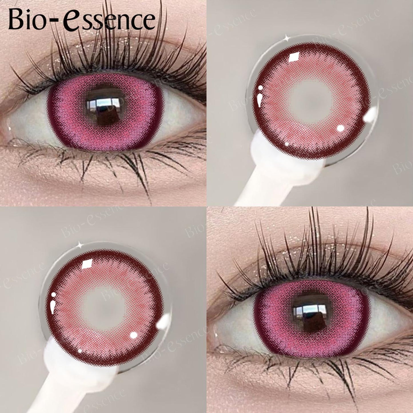 Lentes de Contacto Rosa Brillante Blood Pink Para Cosplay