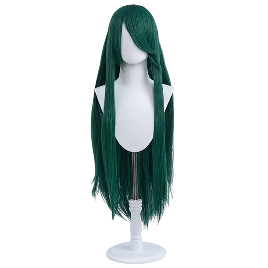 Peluca JOY Verde Oscuro Larga Lisa con Fleco L.6