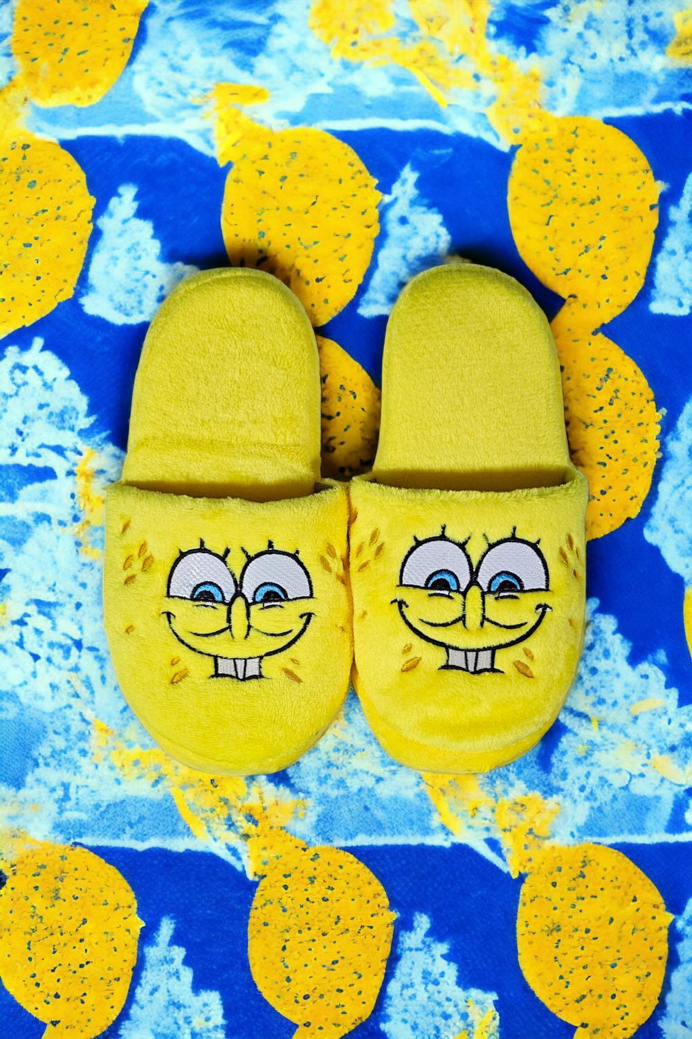 Pantuflas Color Amarillo de Bob Esponja Caricaturas