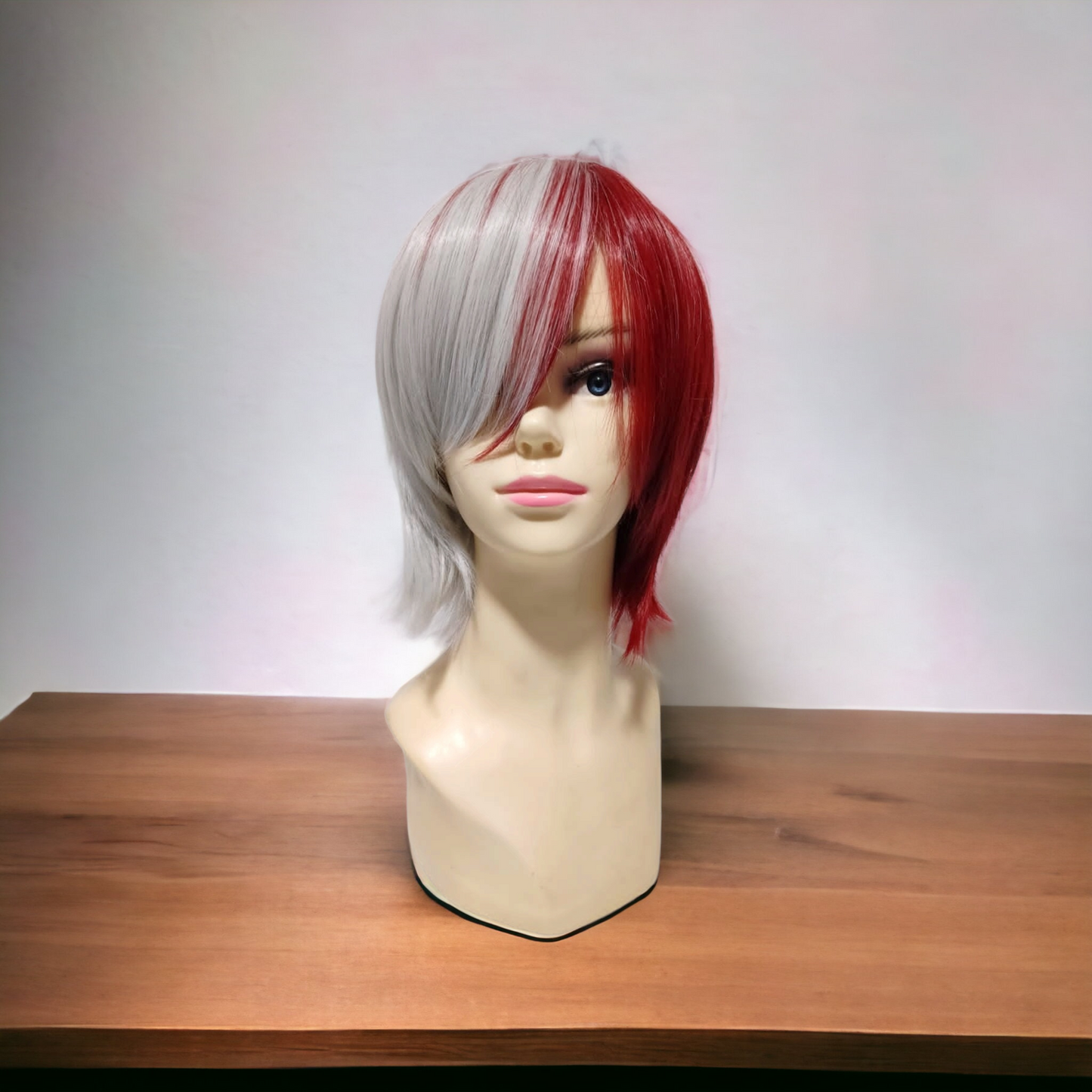 Peluca Gris Y Rojo Todoroki Shoto Boku No Hero Cosplay