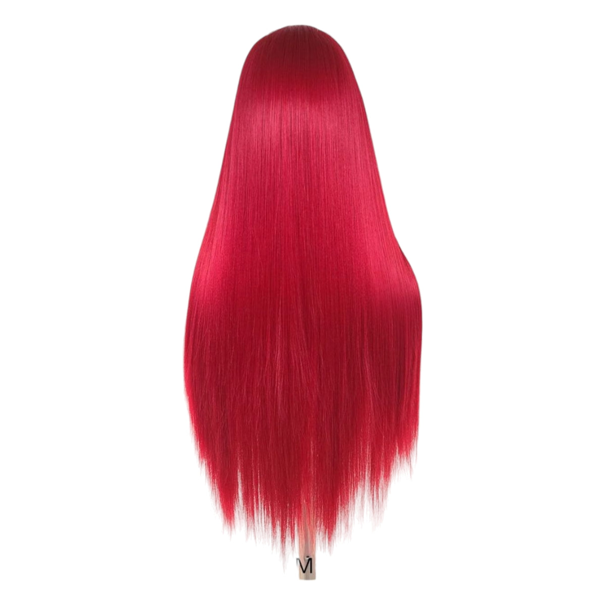 Peluca Rojo Intenso Simulacion Natural Larga Lisa Lacefront