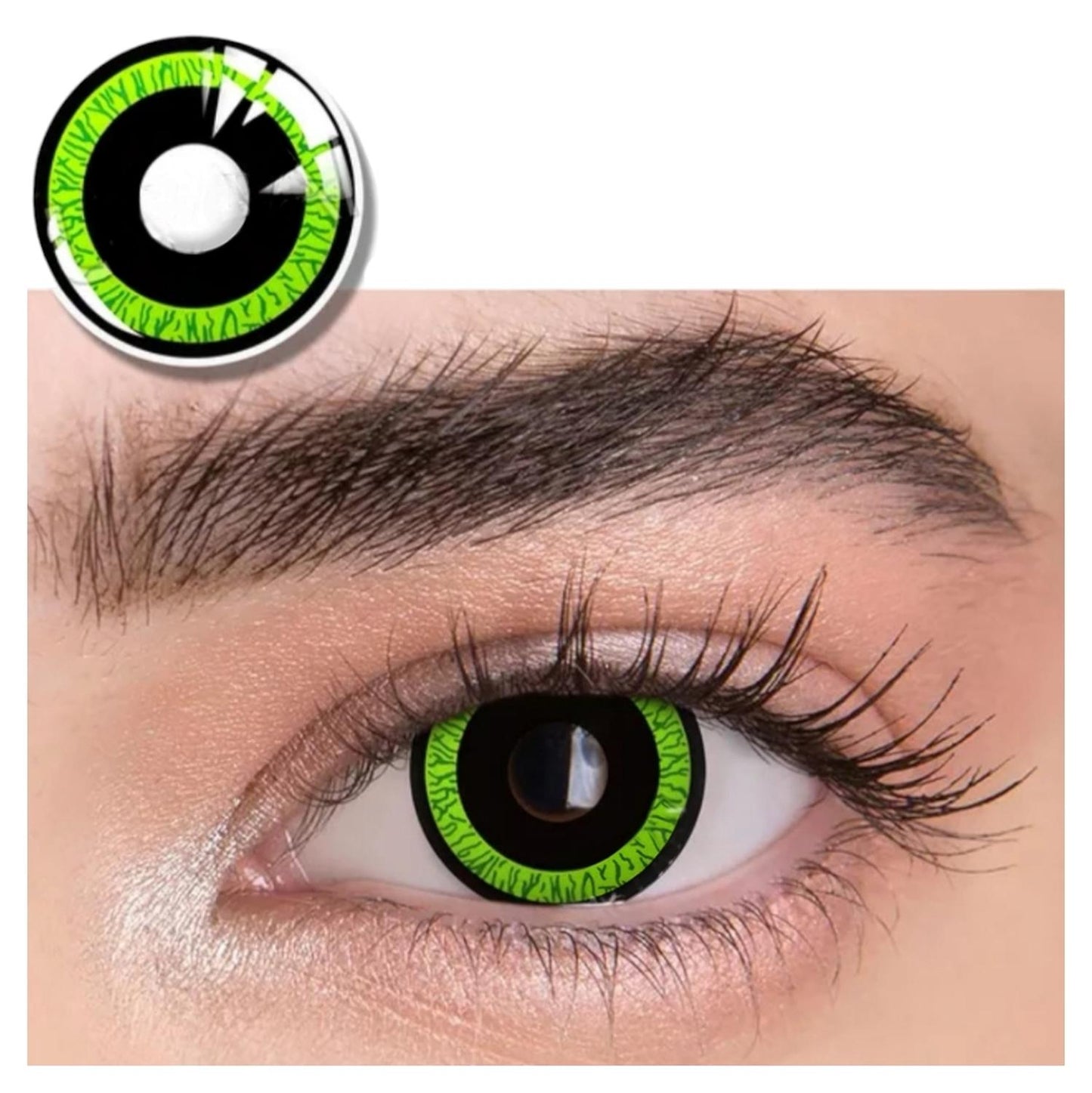 Lentes De Contacto Pupila Grande Verde Nebula Green Cosplay