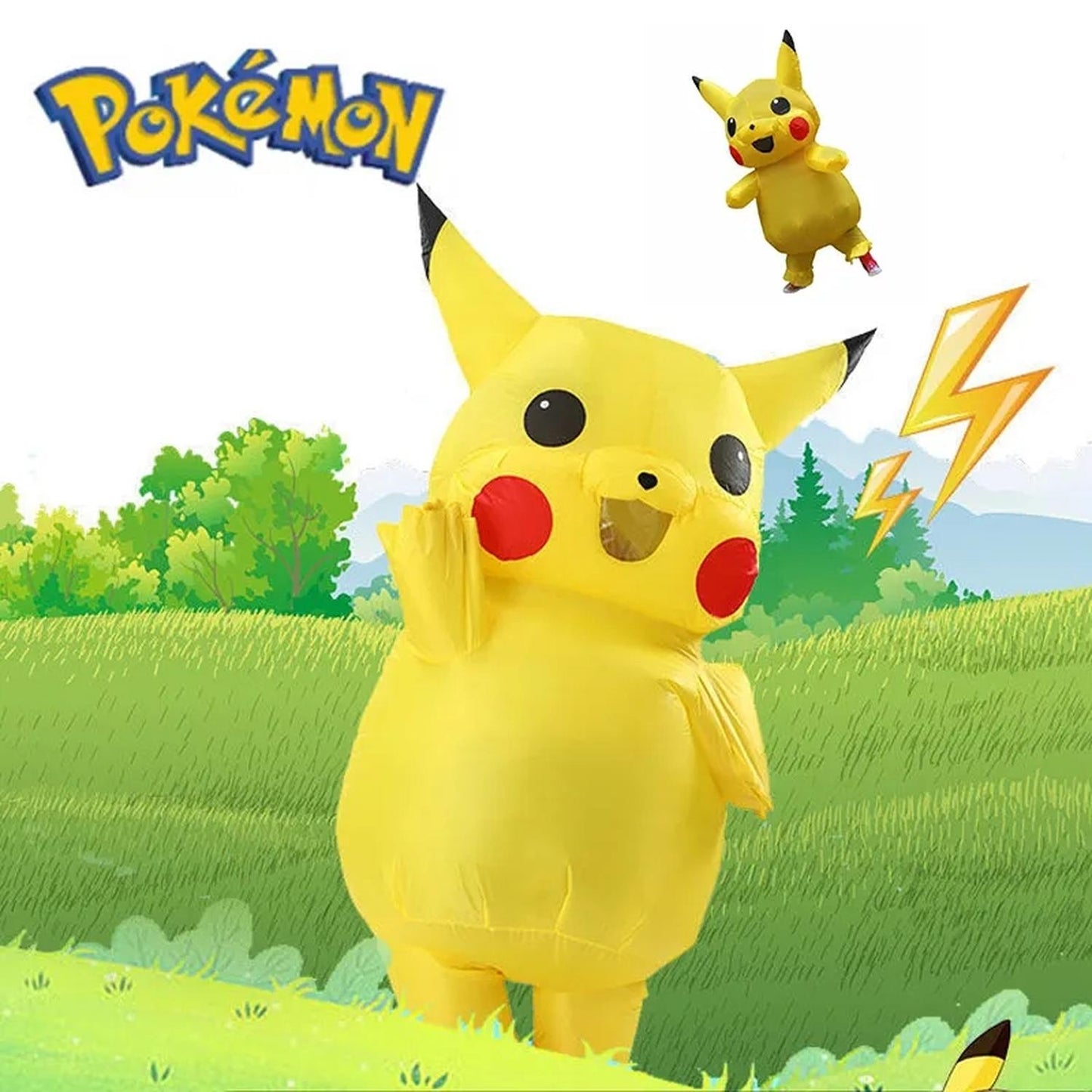 Botarga Inflable de Pikachu Pokemon Disfraz Adulto