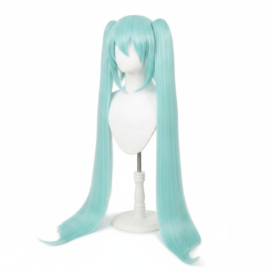 Peluca COLETAS Verde Menta De Clip Kanekalon Cosplay