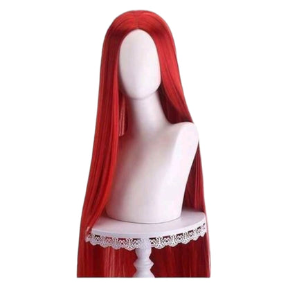 Peluca Rojo Lisa Larga sin Fleco Con Simulacion Raiz SW03