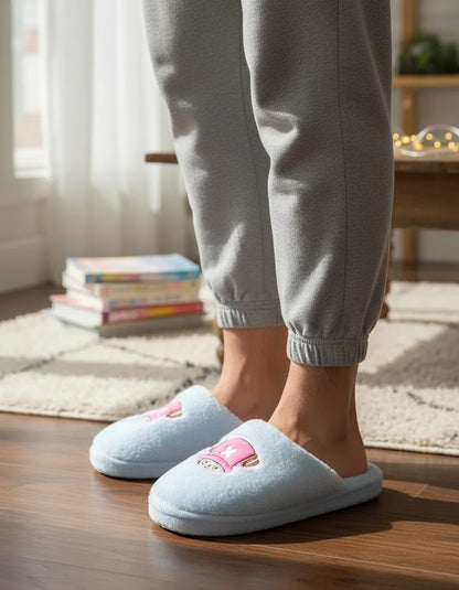 Pantuflas de Peluche Azules Tematica One Piece