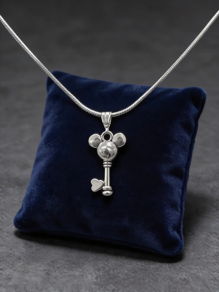 Collar Plateado - Dije Llave Mickey Keyblade
