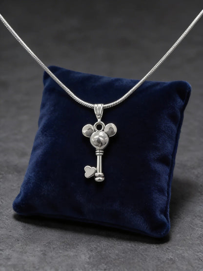 Collar Plateado - Dije Llave Mickey Keyblade