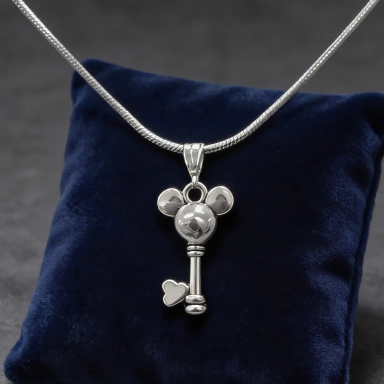 Collar Plateado - Dije Llave Mickey Keyblade