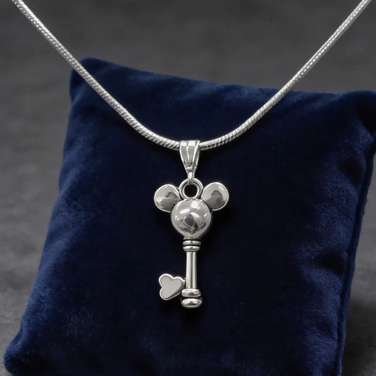 Collar Plateado - Dije Llave Mickey Keyblade