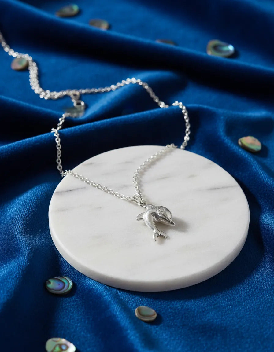 Collar Plateado - Dije Delfin Saltando