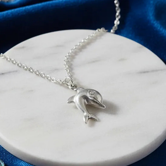 Collar Plateado - Dije Delfin Saltando