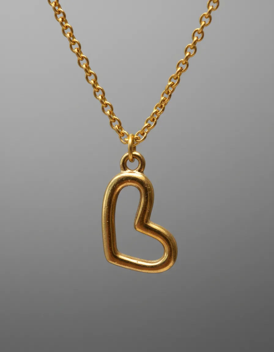 Collar Dorado - Corazón Contorno
