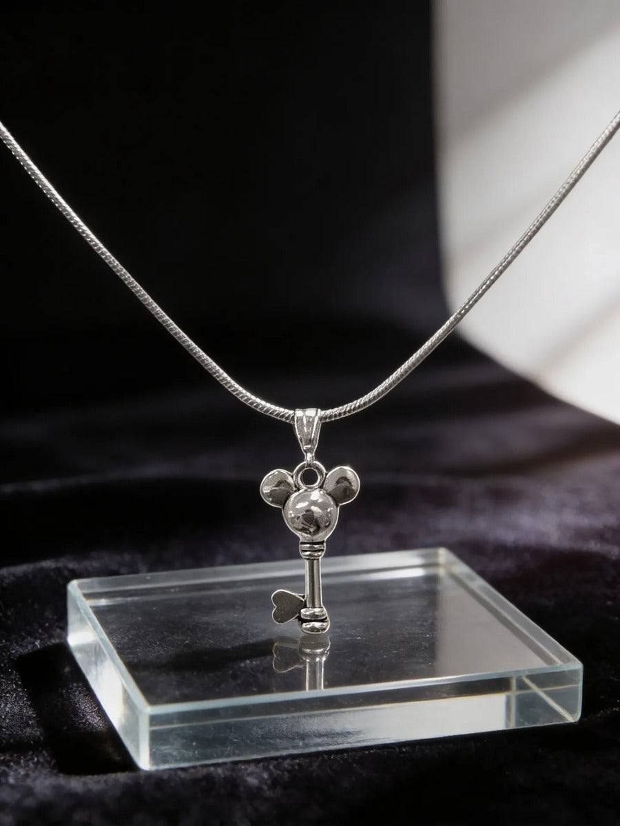 Collar Plateado - Dije Llave Mickey Keyblade
