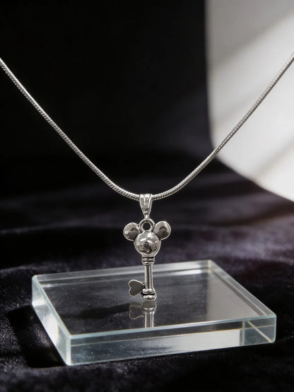 Collar Plateado - Dije Llave Mickey Keyblade