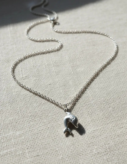 Collar Plateado - Dije Delfin Saltando