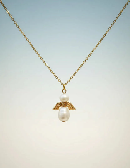 Collar Dorado - Angel y Bisutería aperlada