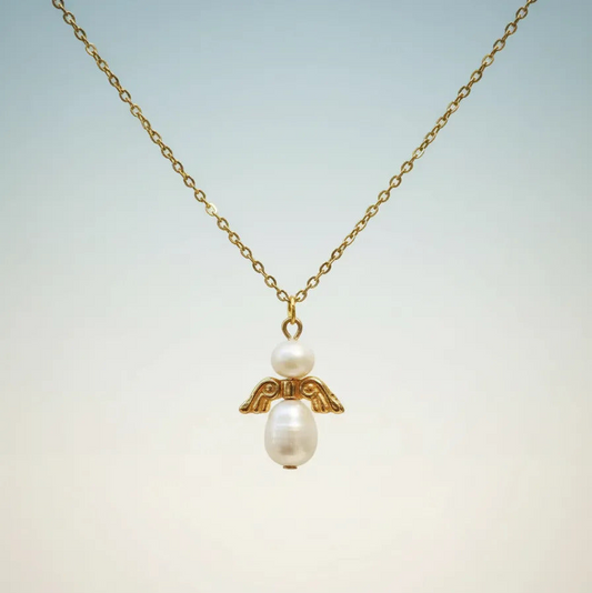 Collar Dorado - Angel y Bisutería aperlada