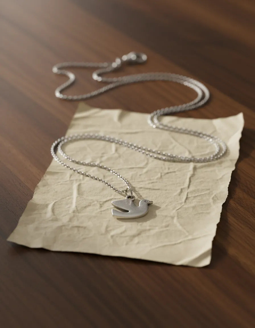 Collar Plateado - Paloma Simbolo de Paz
