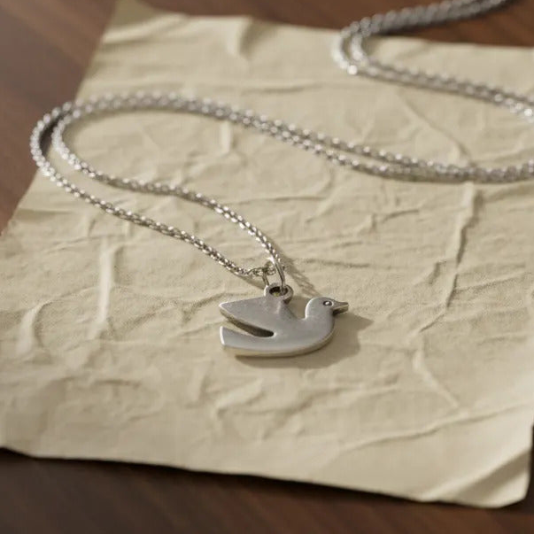 Collar Plateado - Paloma Simbolo de Paz