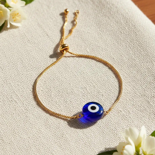 Pulsera Ajustable Chapa de Oro Laminado Ojo Turco