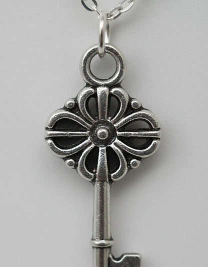 Collar Plateado -  Llave Flor